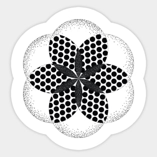 Flowers and Dots In Circular Pattern | Nature & Geometry Sticker